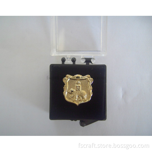 Matte Sandblasting Safety Pin Badge with Acrylic Box Packing (FS2013-3264)